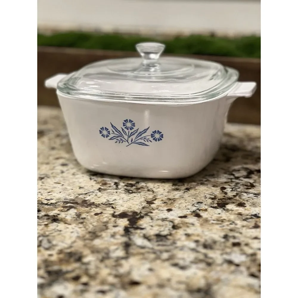 Corning‎ Ware Blue Cornflower P-1 3/4 B .1 3/4 QT Casserole/ ORIGINAL P-7-C Lid